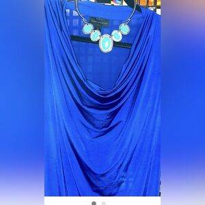 #147 Worthington size medium dark blue drop neck, sleeveless blouse